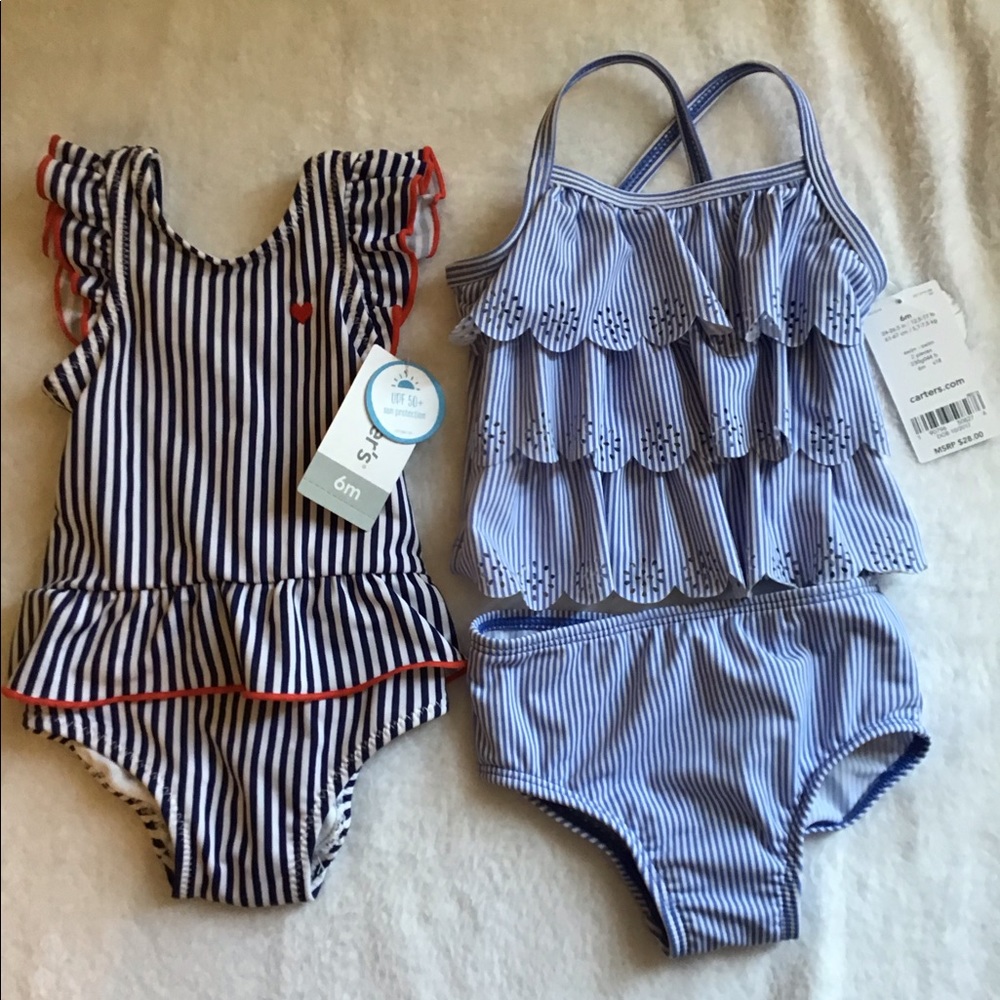 2 Carter’s 6 months Baby Bathing Suits